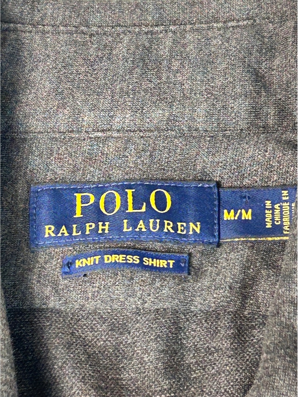 Polo Ralph Lauren Men’s Knit Dress Shirt Medium Gray Cotton Long Sleeve - Picture 5 of 6